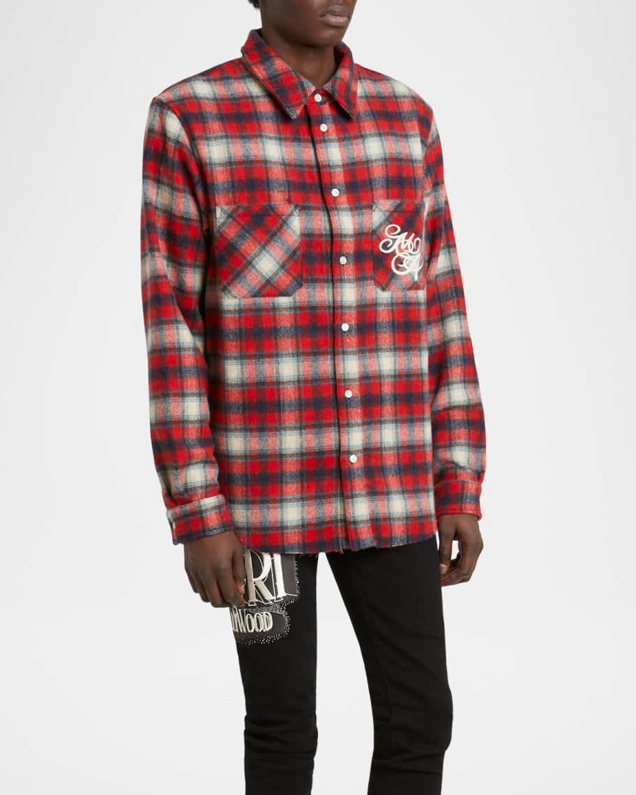 Mens Amiri Swirl Flannel Casual Button-Down Shirt Product Image