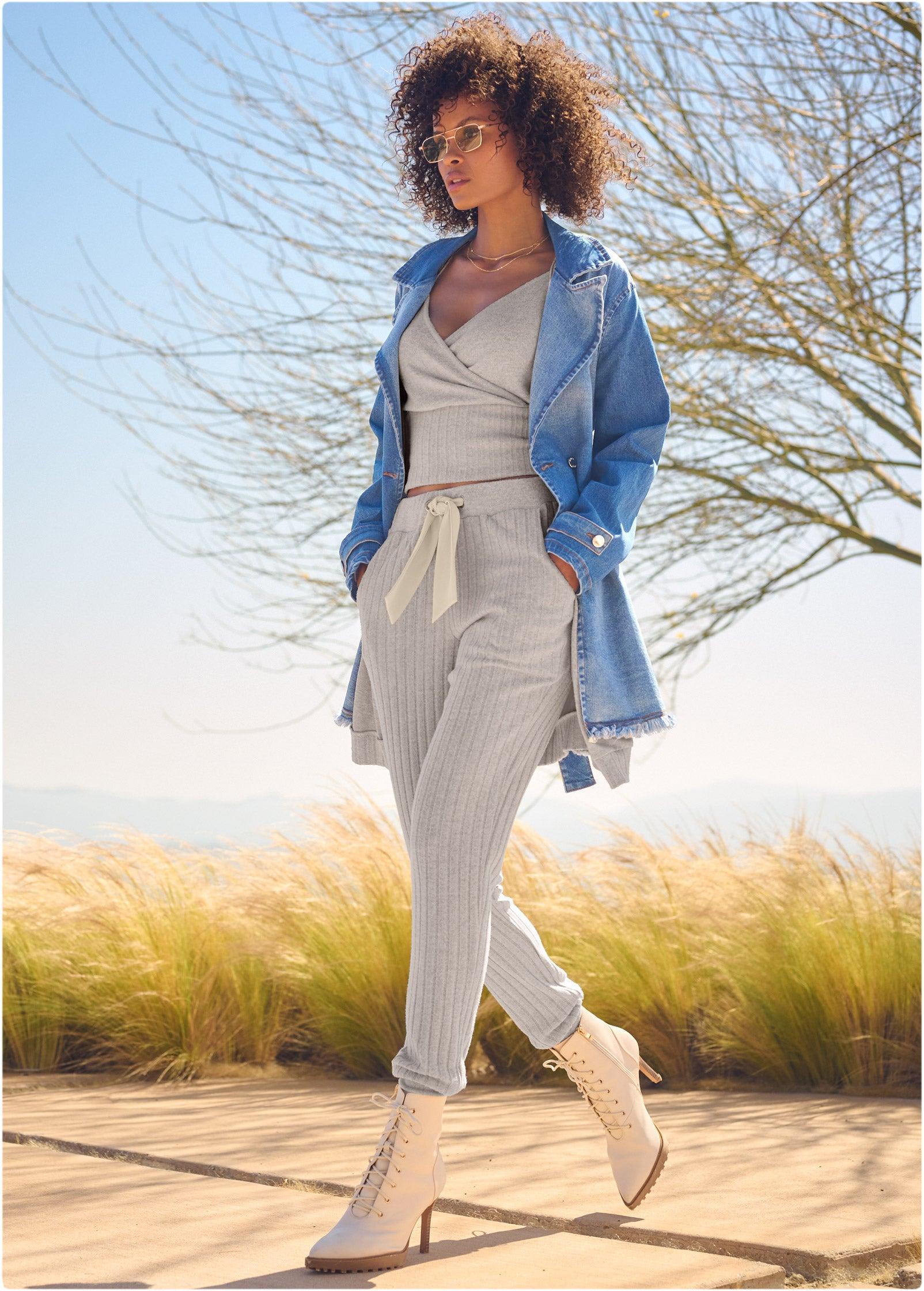 Ribbed Hacci Cardigan - Taupe Product Image