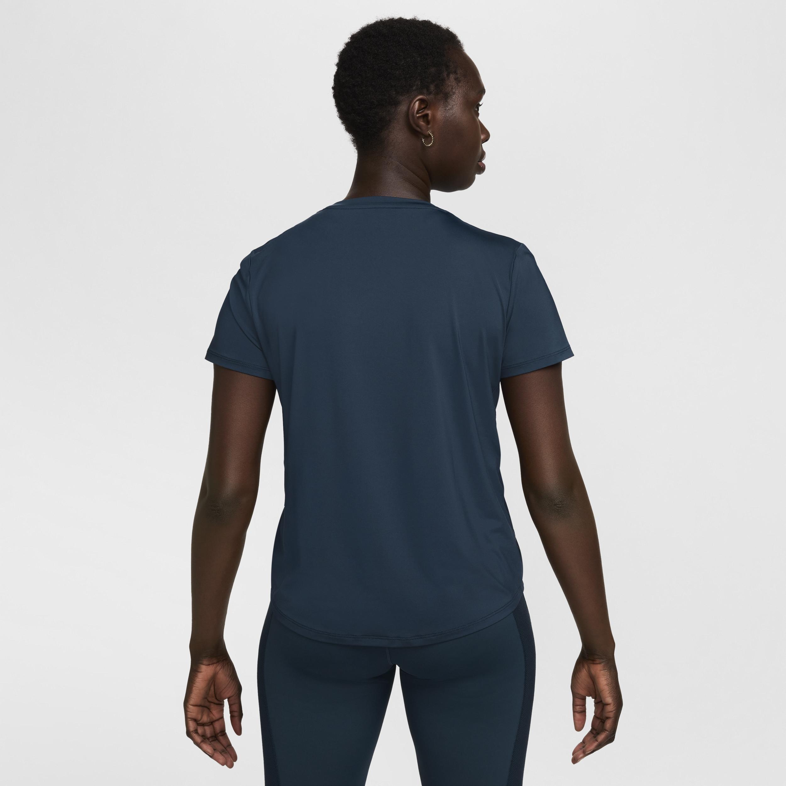 Nike Womens Nike One Classic DF SS Top - Womens Armory Navy/Black Product Image