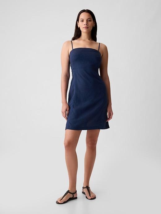 Linen-Blend Mini Dress Product Image