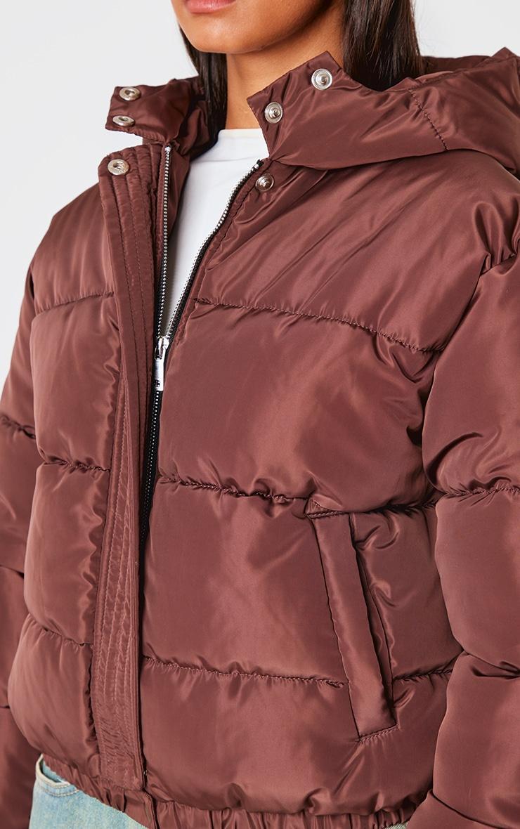  Chocolate Hooded Padded Jacket Product Image