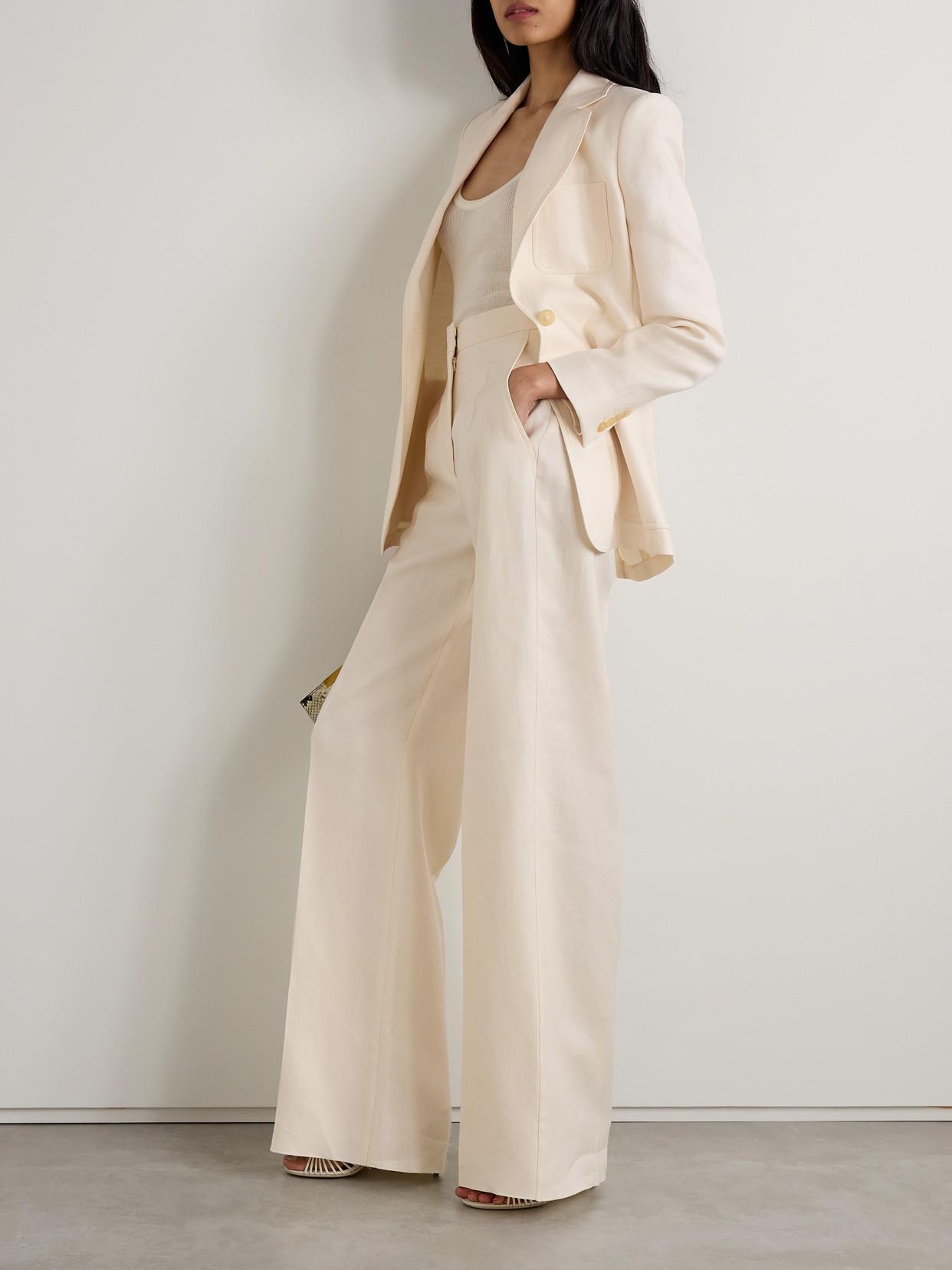 MAX MARA Hangar Linen Wide-leg Pants In Ivory Product Image