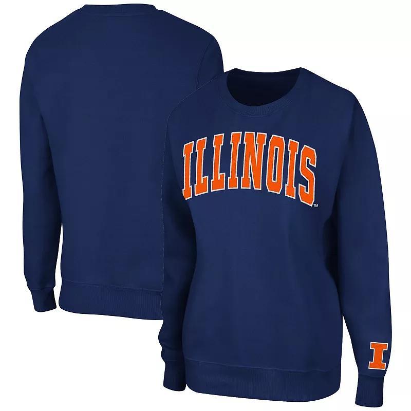 Womens Colosseum Illinois Fighting Illini Campanile Pullover Sweatshirt Blue Product Image