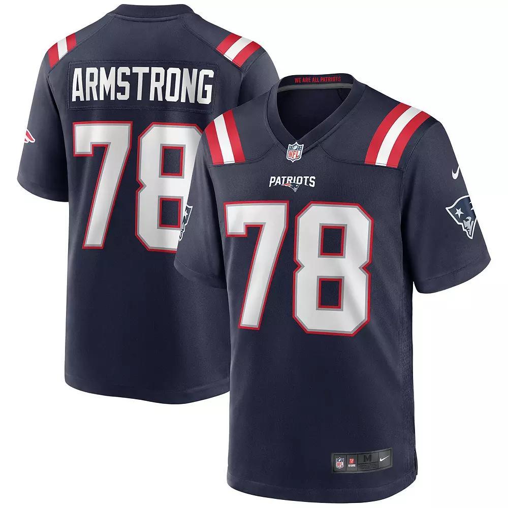 Men's Nike Bruce Armstrong Navy New England Patriots Game Retired Player Jersey, Size: 2XL, Blue Product Image