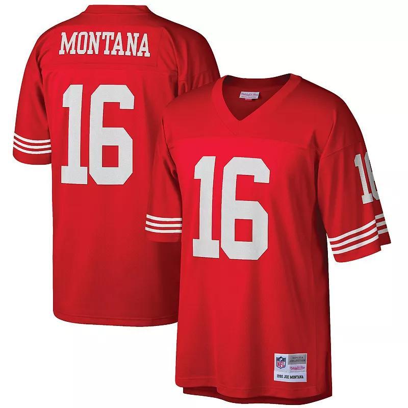 Men's Mitchell & Ness Joe Montana Scarlet San Francisco 49ers Big & Tall 1990 Retired Player Replica Jersey,  Product Image