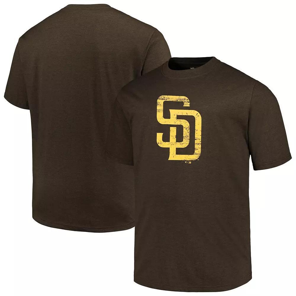 Men's Profile Heather Brown San Diego Padres Big & Tall Weathered Logo T-Shirt,  Product Image