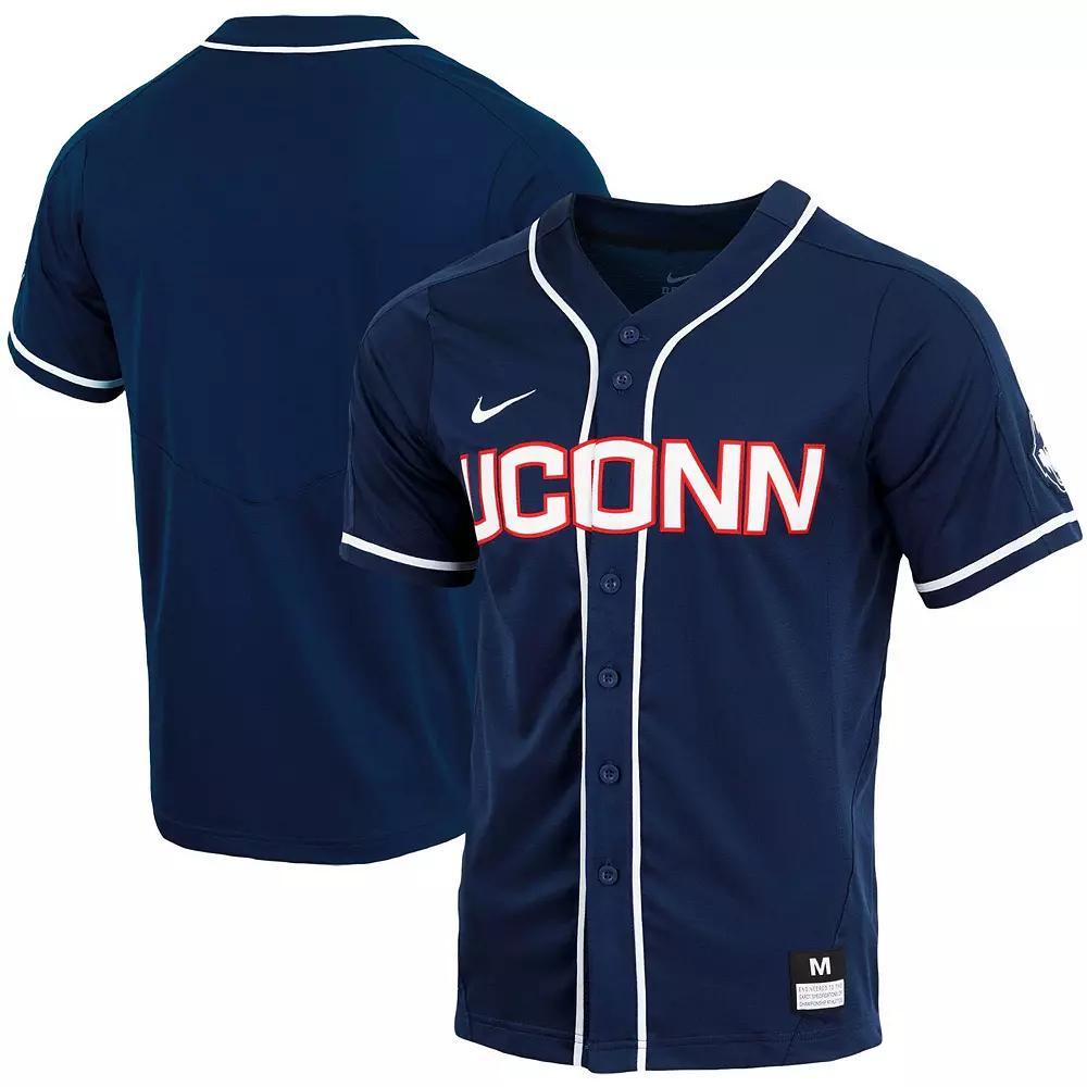Men's Nike Navy UConn Huskies Replica Full-Button Baseball Jersey,  Product Image