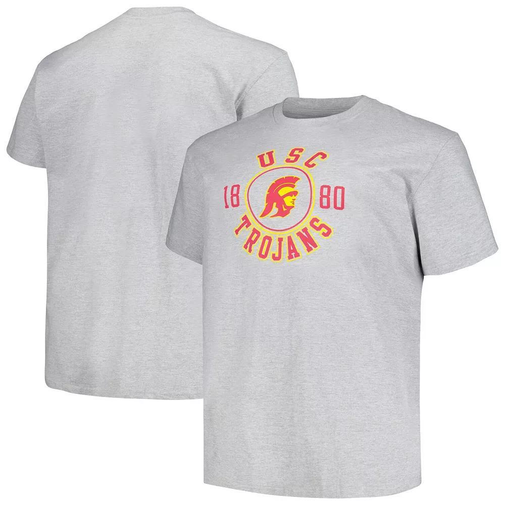 Men's Champion Heather Gray USC Trojans Big & Tall Circle Logo T-Shirt, Size: XLT, Grey Product Image