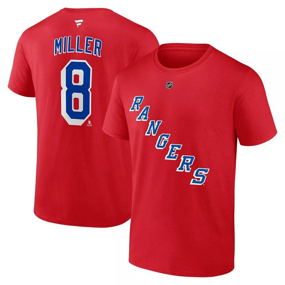 Men's Fanatics J.T. Miller Red New York Rangers Authentic Stack Name & Number T-Shirt, Size: 3XL, Ran Red Product Image