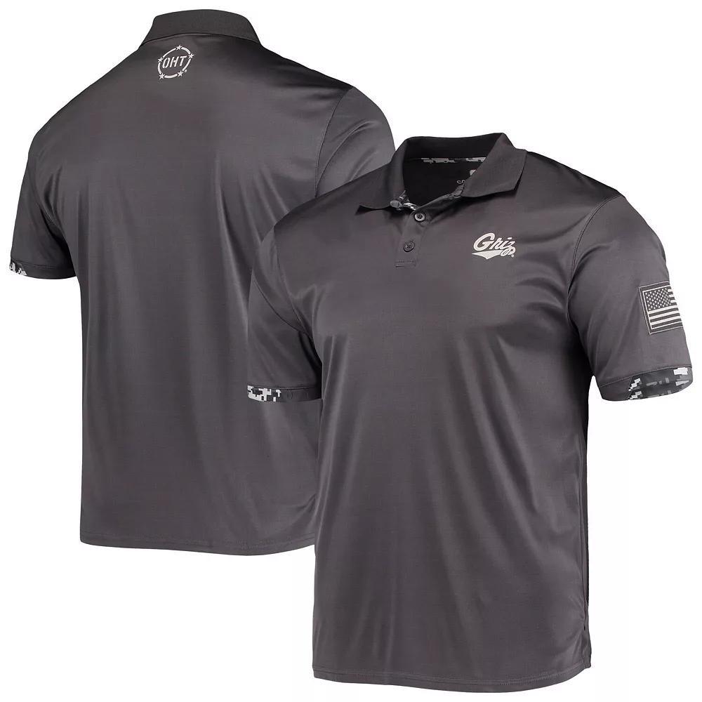Men's Colosseum Charcoal Montana Grizzlies Operation Hat Trick Military Appreciation Digi Camo Polo,  Product Image