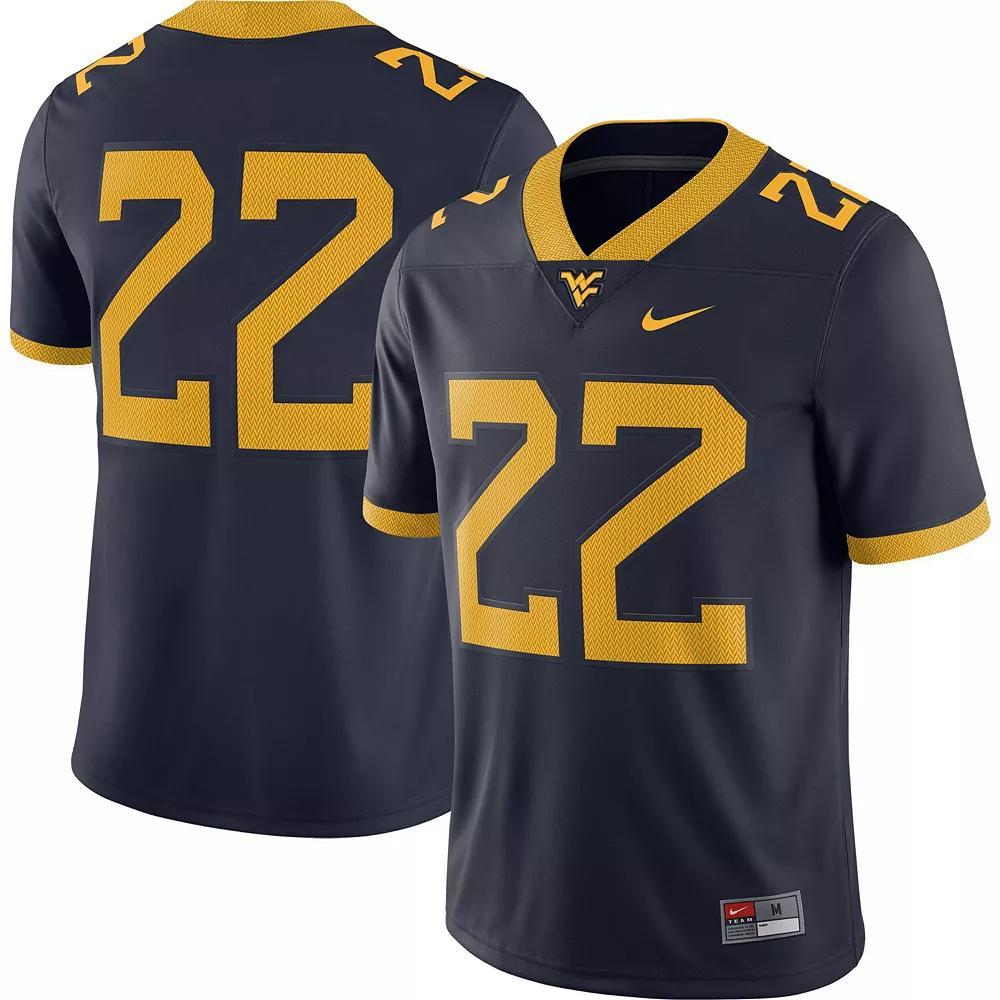 Men's Nike Navy West Virginia Mountaineers #22 Home Game Jersey, Size: Small, Blue Product Image