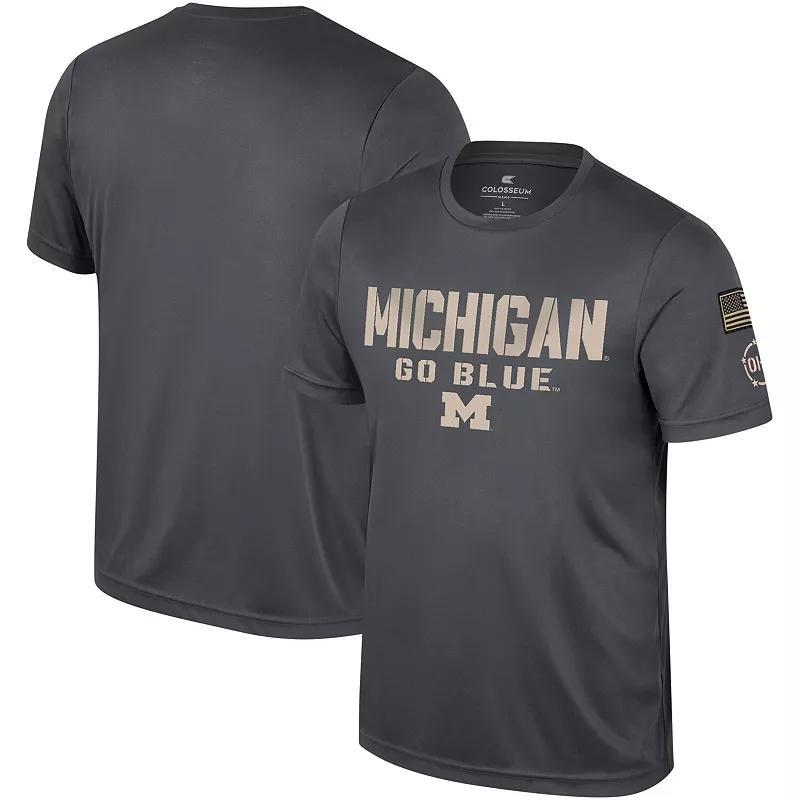 Mens Colosseum Charcoal Michigan Wolverines OHT Military Appreciation T-Shirt Product Image