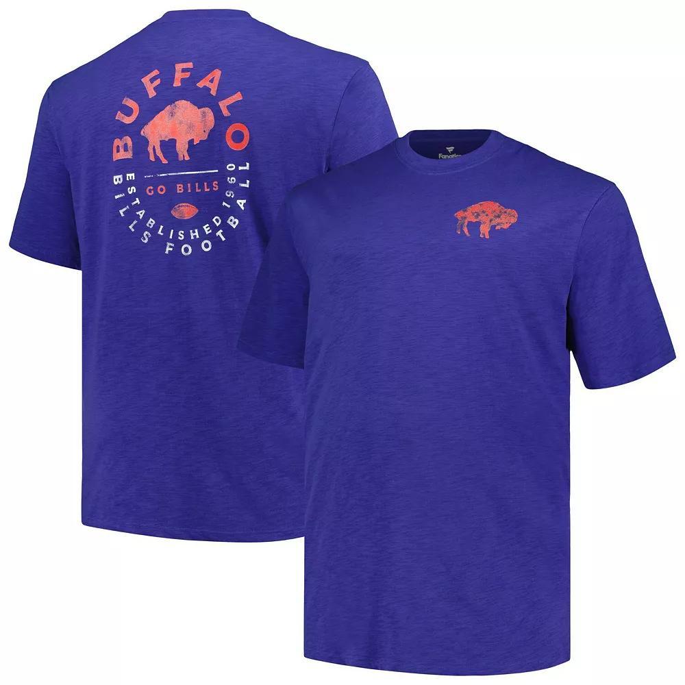 Men's Profile Royal Buffalo Bills Big & Tall Two-Hit Throwback T-Shirt, Size: 2XB, Blue Product Image