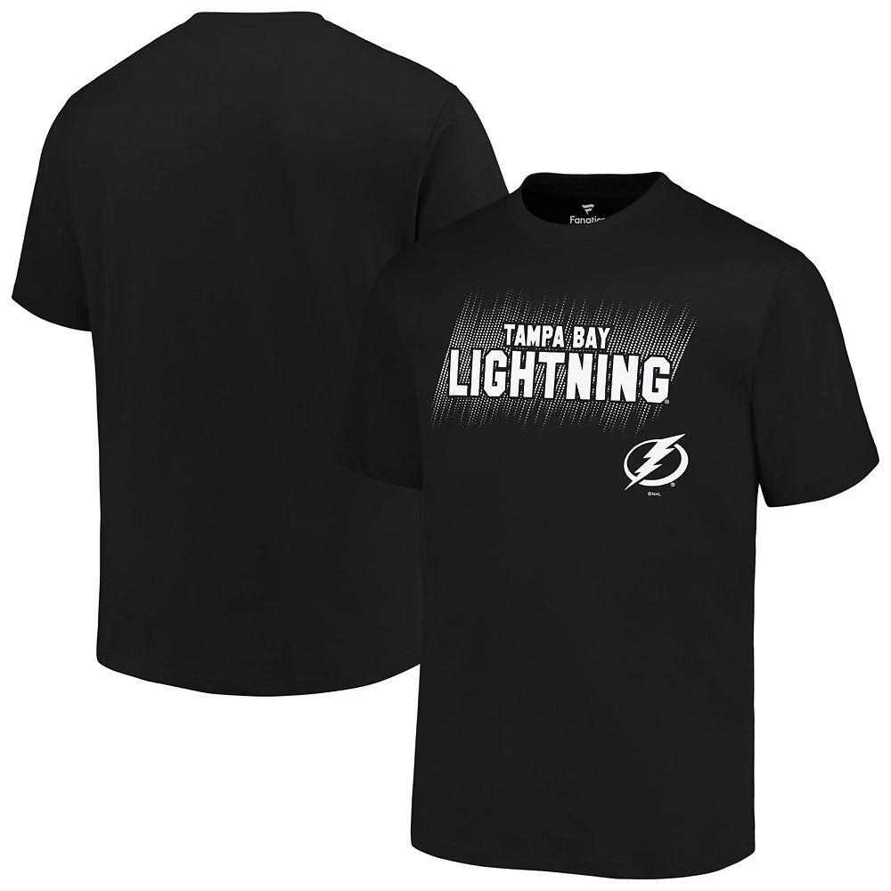 Men's Fanatics Black Tampa Bay Lightning Big & Tall Wordmark T-Shirt,  Product Image