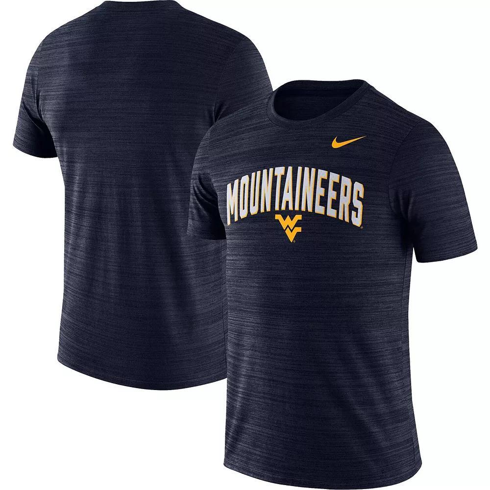 Men's Nike Navy West Virginia Mountaineers Game Day Sideline Velocity Performance T-Shirt, Size: Small, Blue Product Image