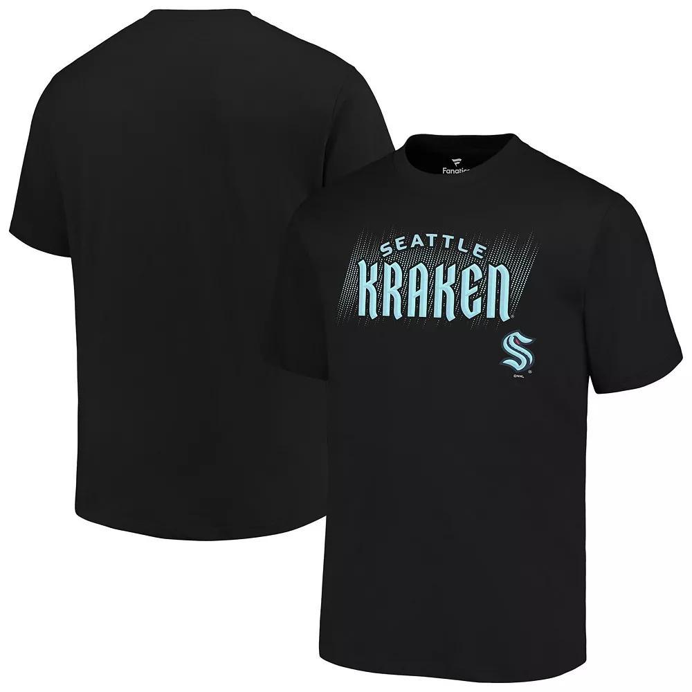 Men's Fanatics Black Seattle Kraken Big & Tall Wordmark T-Shirt,  Product Image