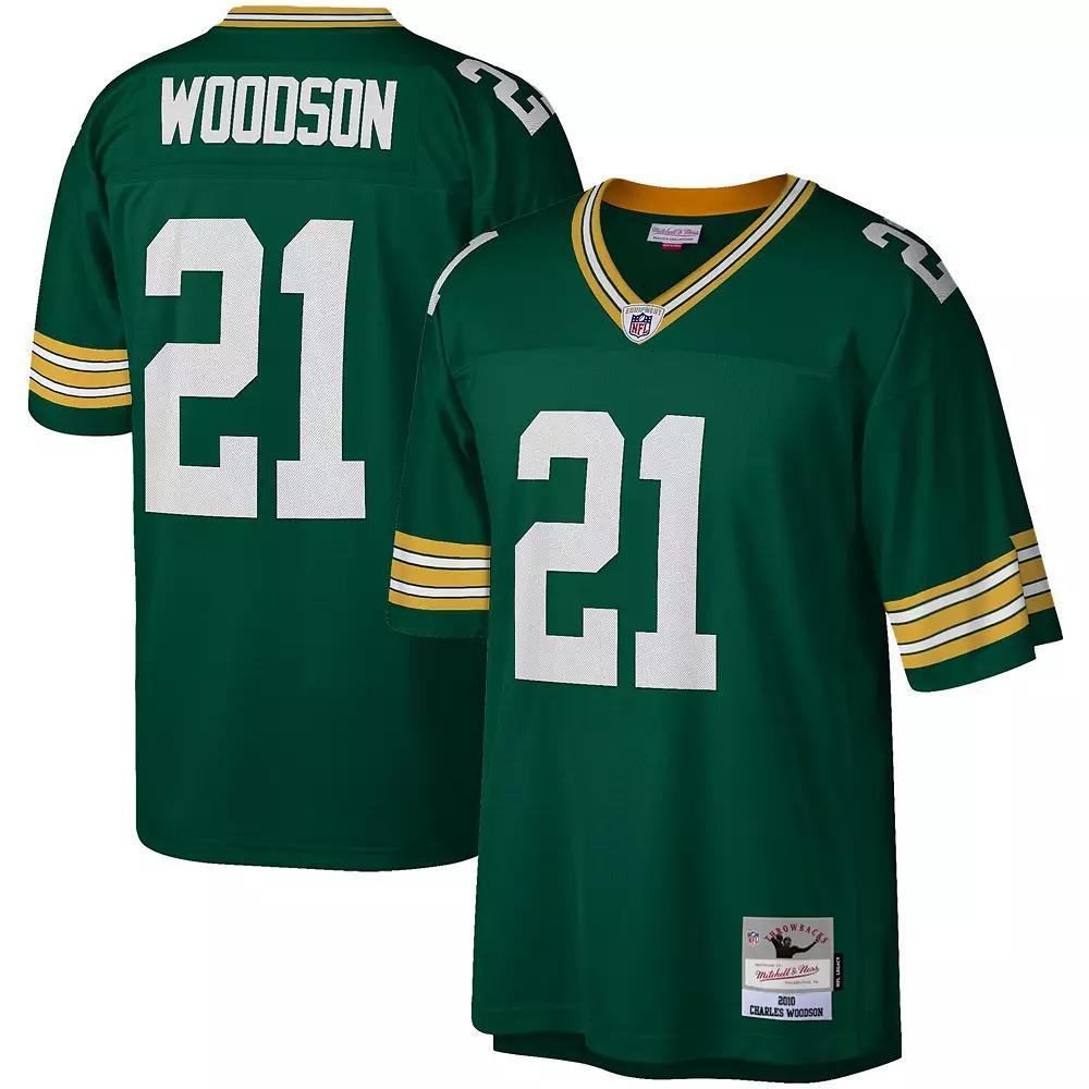 Men's Mitchell & Ness Charles Woodson Green Green Bay Packers Legacy Replica Jersey,  Product Image