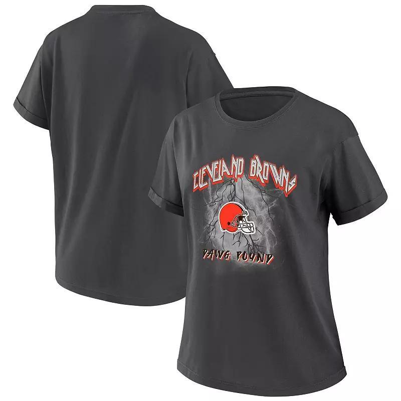 Women's WEAR by Erin Andrews Charcoal Atlanta Falcons Boyfriend T-Shirt, Size: XL Product Image