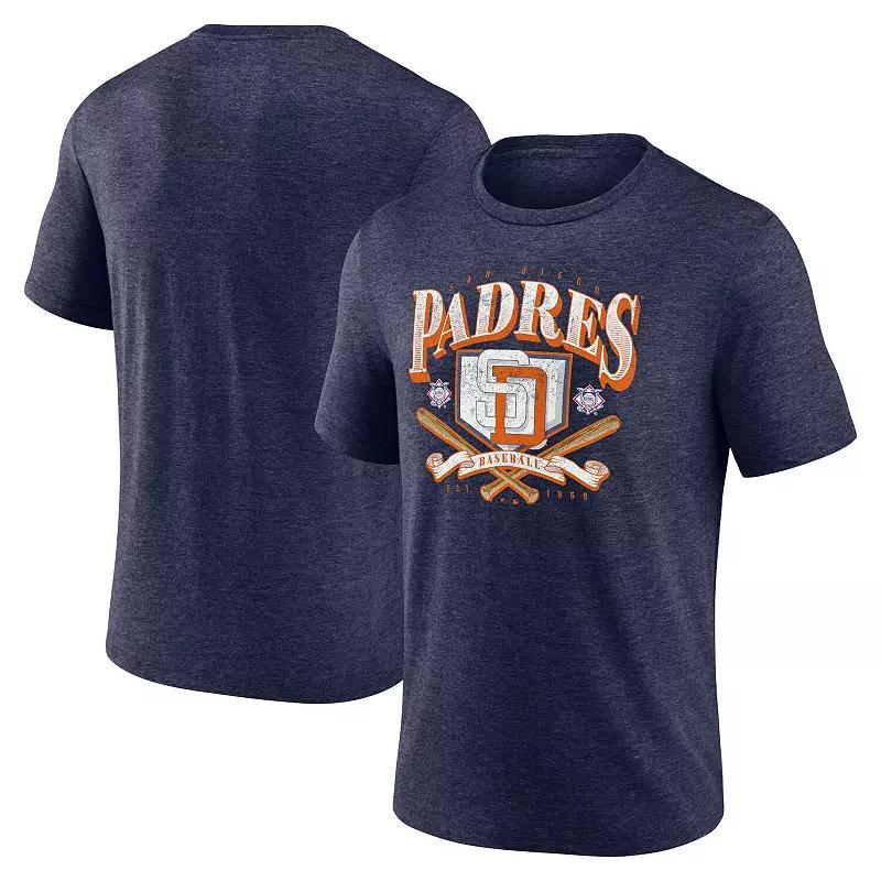 Mens Fanatics Branded Heather San Diego Padres Home Team Tri-Blend T-Shirt Blue Product Image