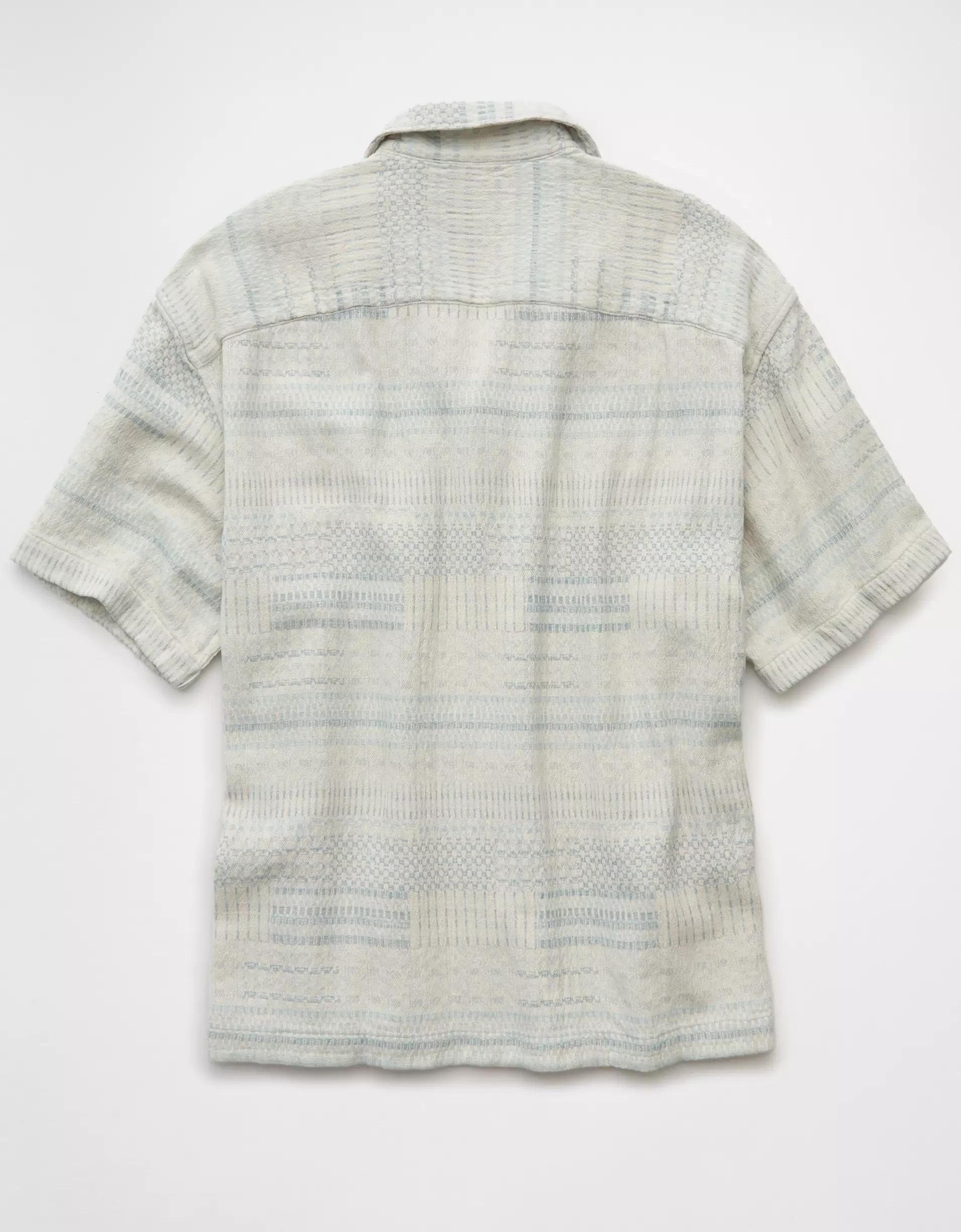 AE Poolside Textured Striped Button-Up Shirt Product Image