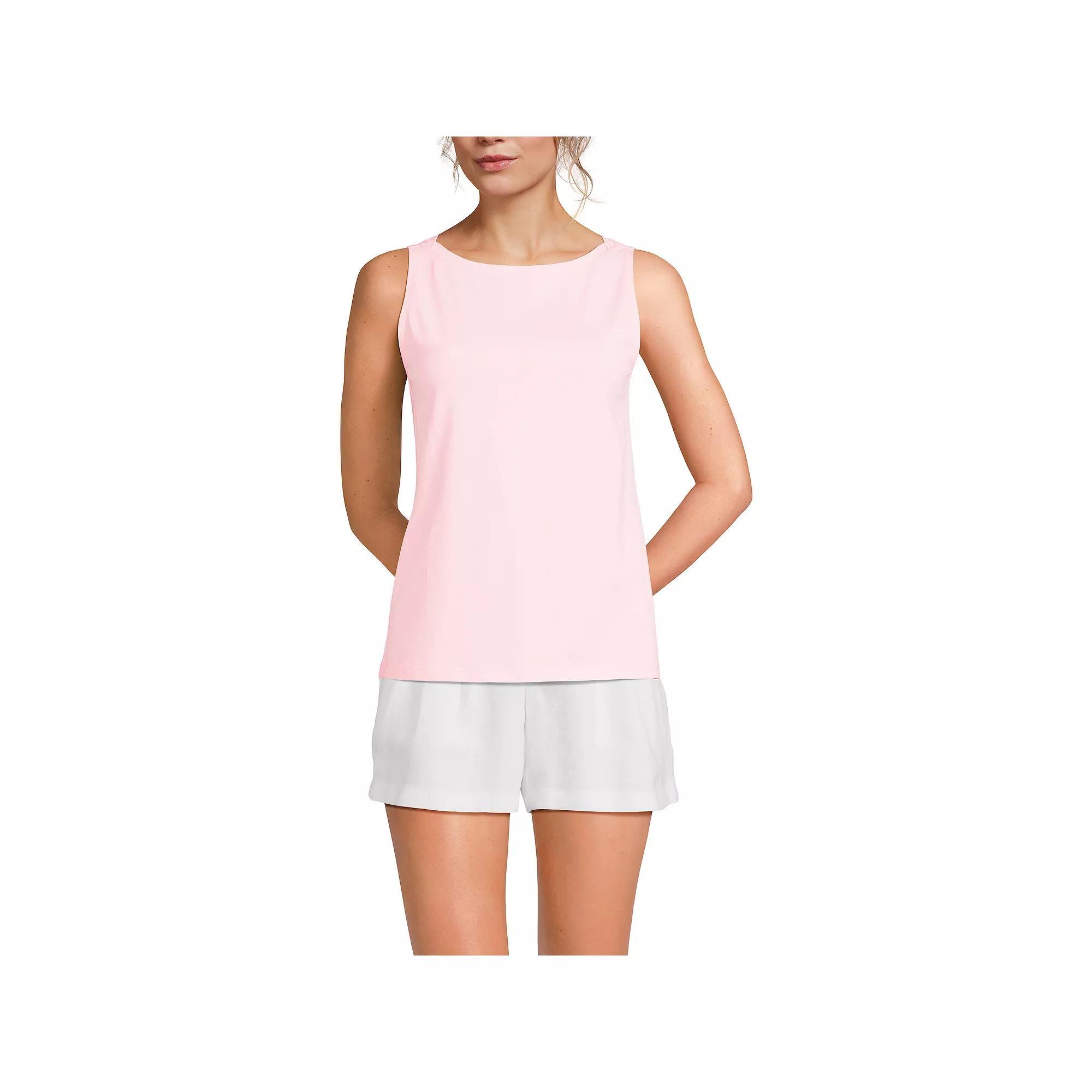 Women's Lands' End Supima Boatneck Cotton Tank Top,  Product Image
