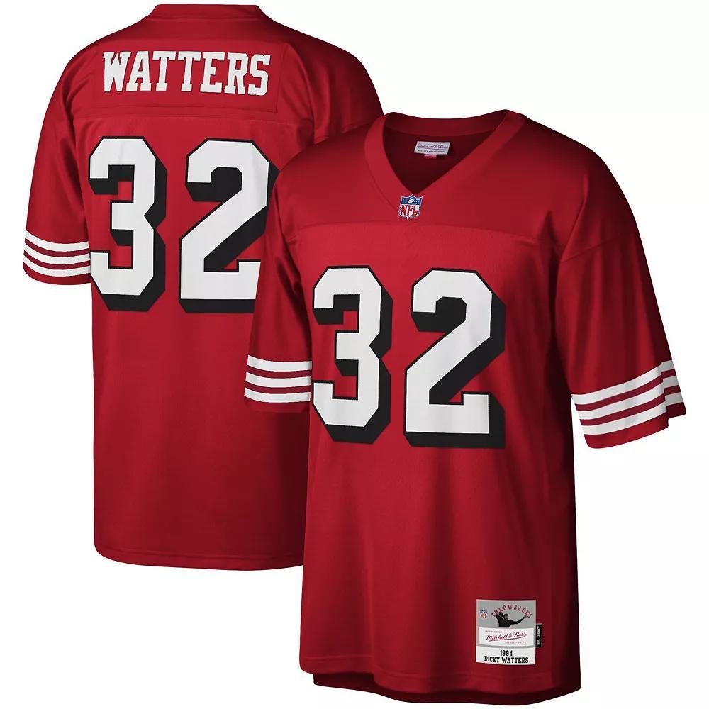 Men's Mitchell & Ness Ricky Watters Scarlet San Francisco 49ers Legacy Replica Jersey,  Product Image
