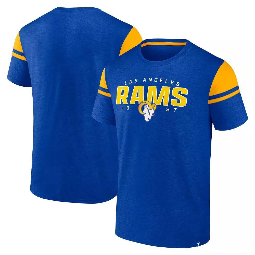 Men's Fanatics Royal Los Angeles Rams Old School Play Slub T-Shirt,  Product Image