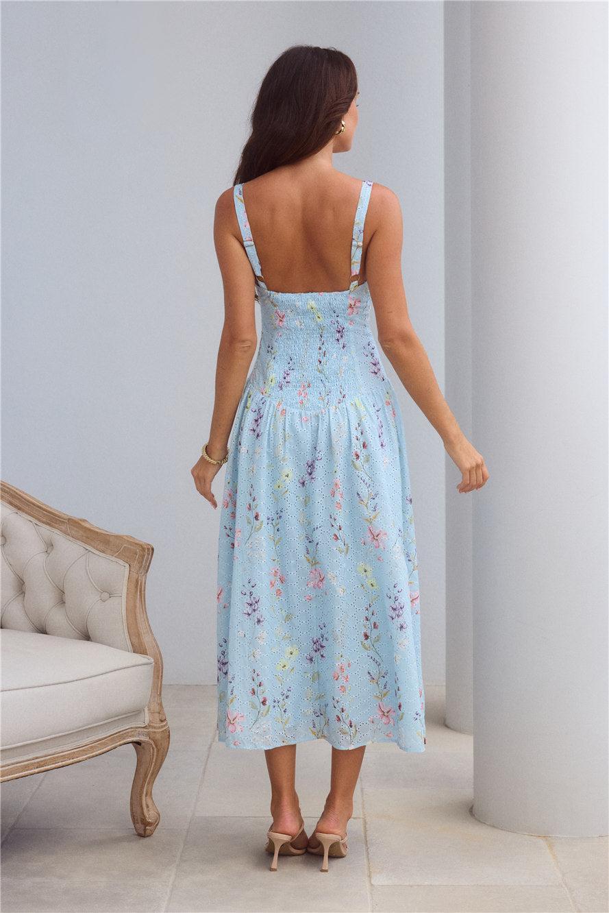 Whimsical Charm Maxi Dress Blue Product Image