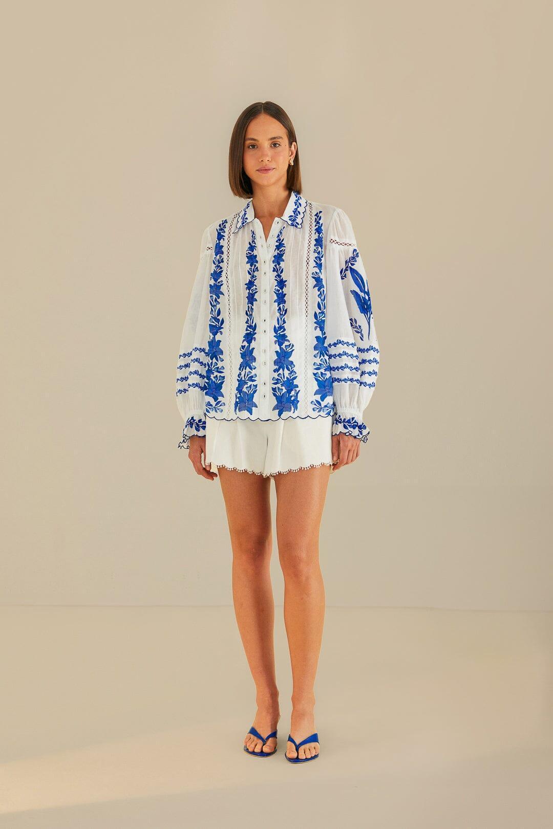 Off-White Blue Yard Blouse Product Image