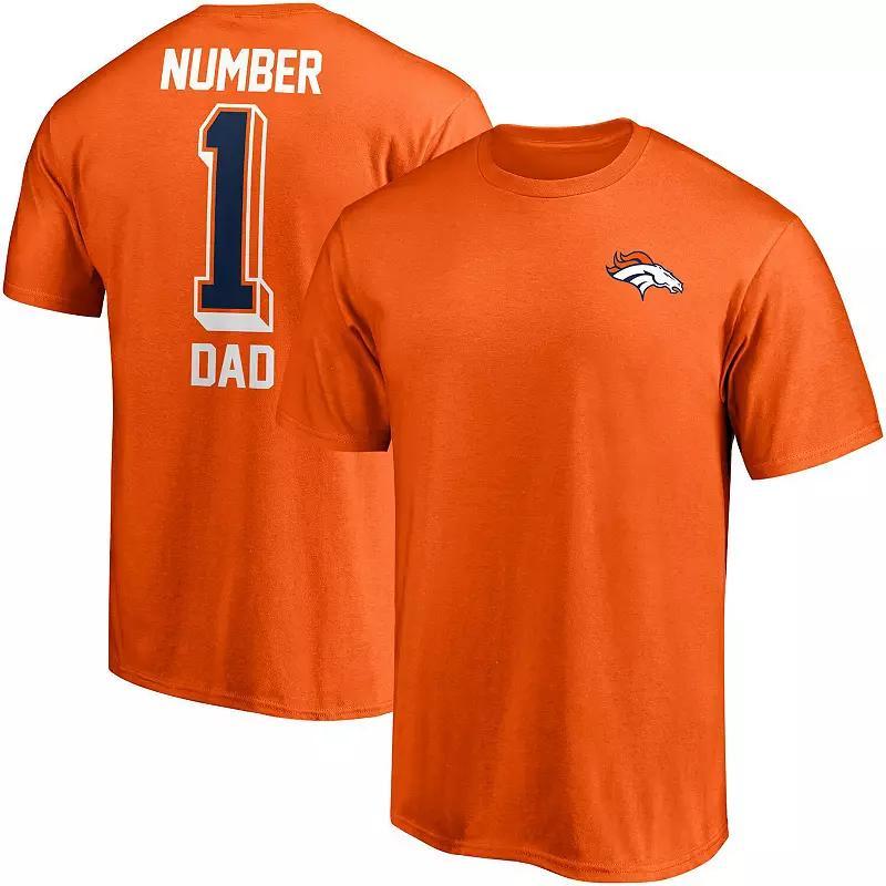 Men's Fanatics Branded Orange Denver Broncos Team #1 Dad T-Shirt,  Product Image