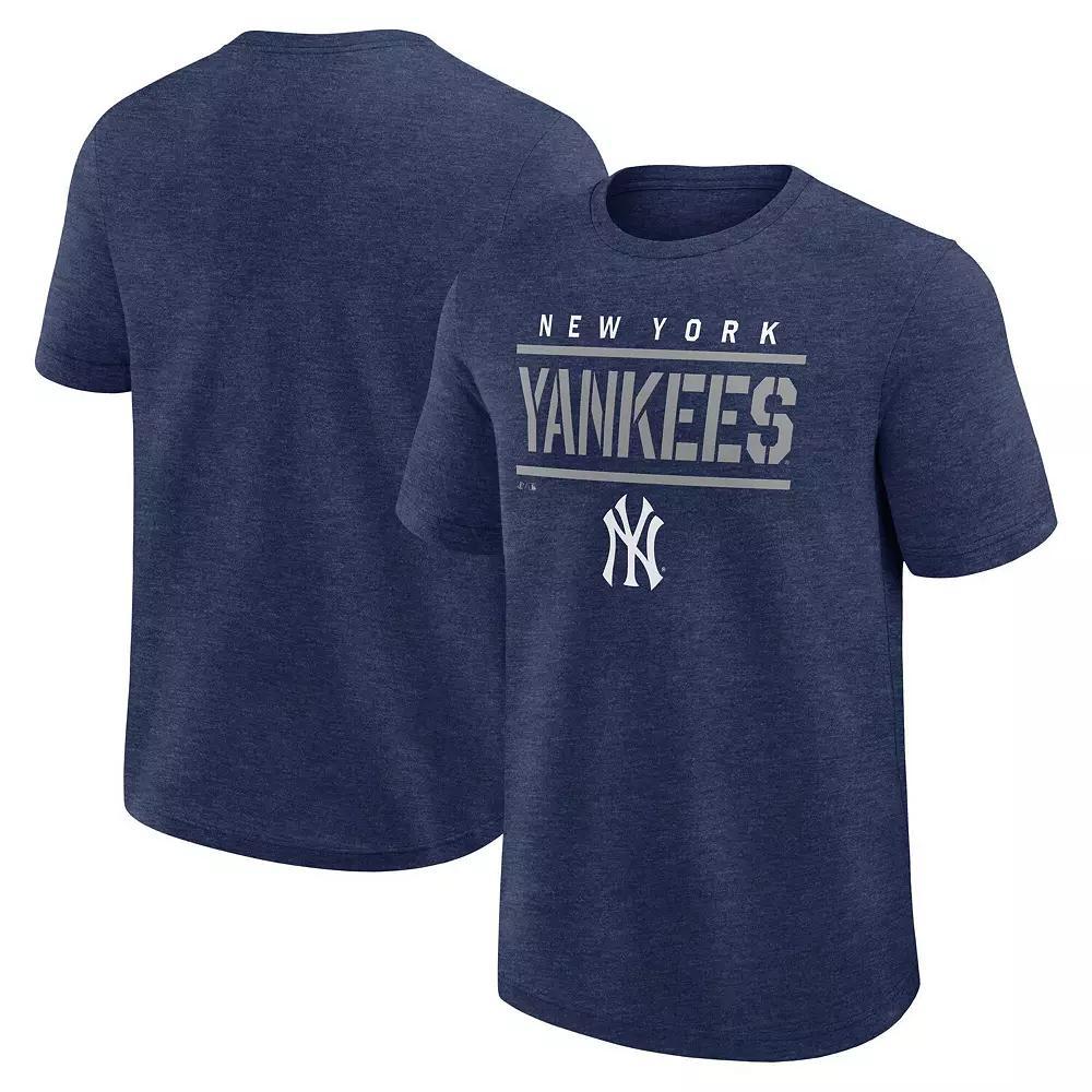 Men's Fanatics Heather Navy New York Yankees Top Notch T-Shirt,  Product Image