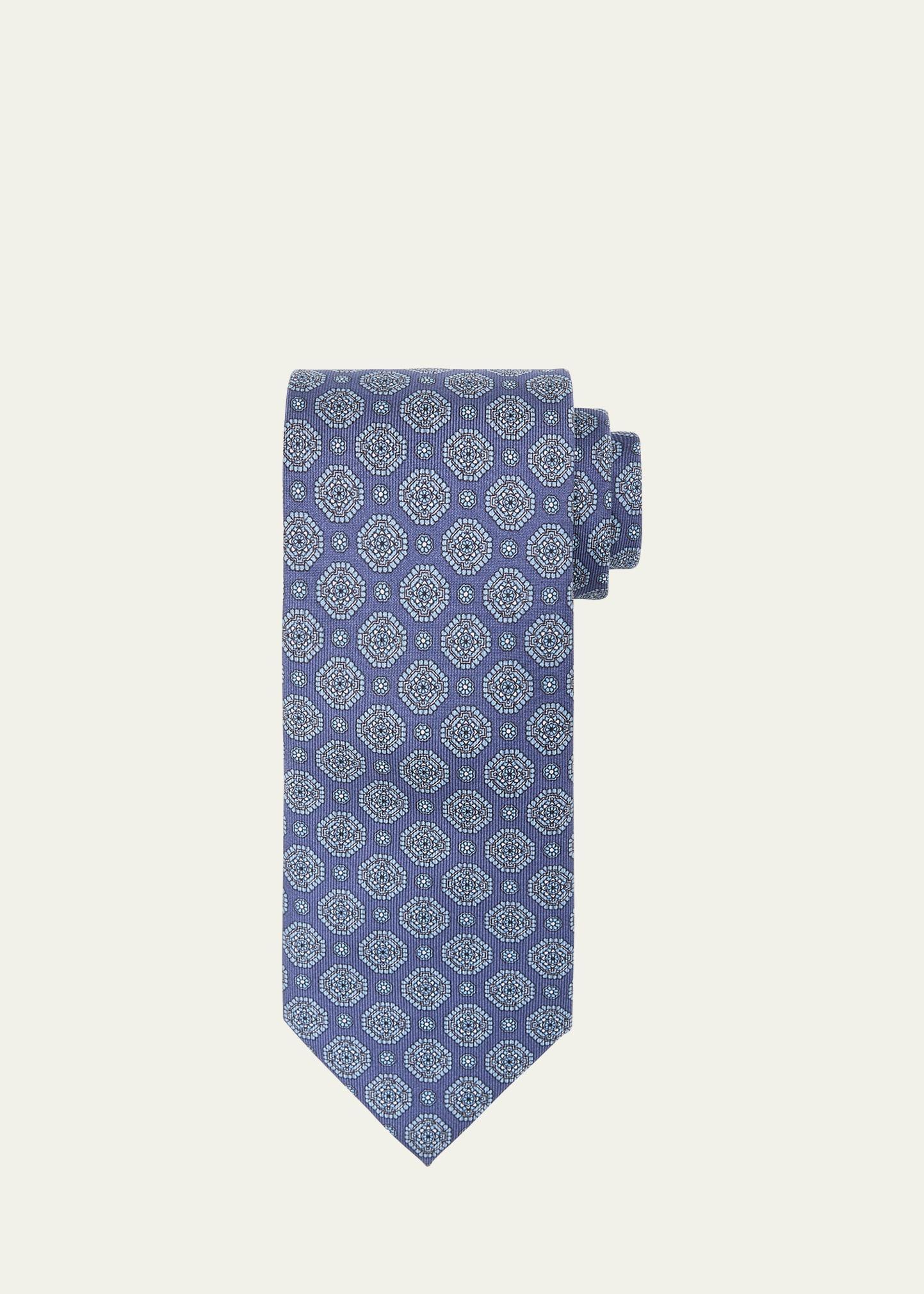 Mens Medallion-Print Silk Tie Product Image