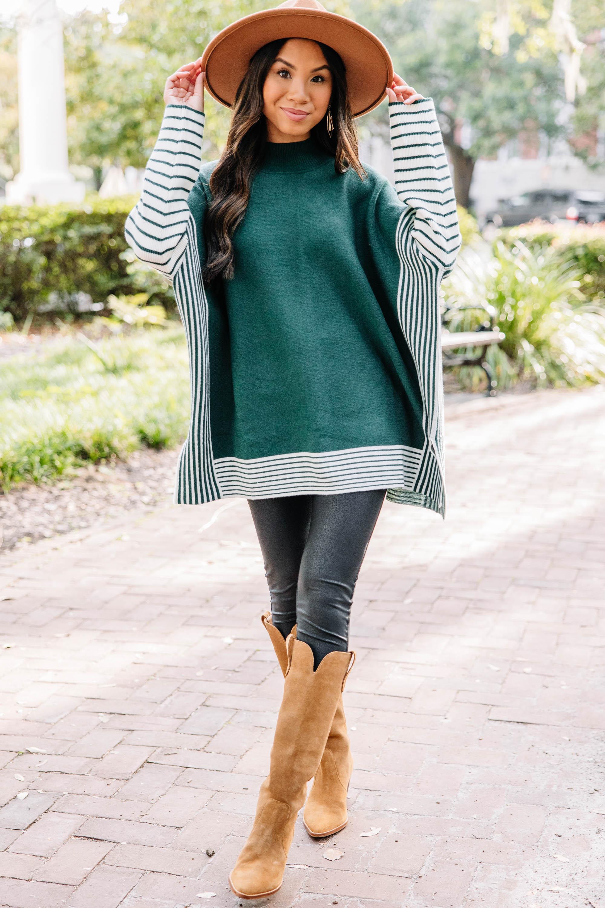 All In Hunter Green Striped Tunic Female Product Image