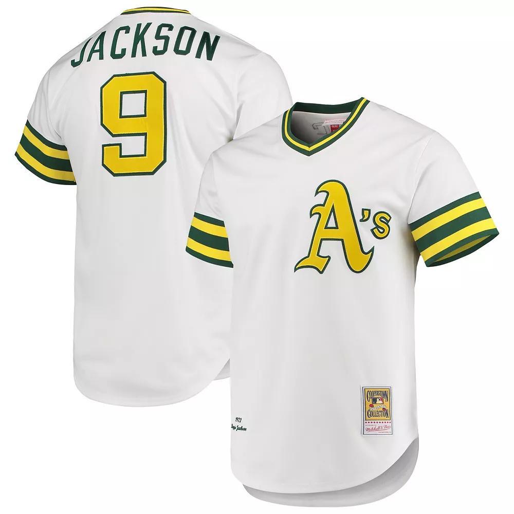 Men's Mitchell & Ness Reggie Jackson White Oakland Athletics 1972 Cooperstown Collection Authentic Jersey,  Product Image