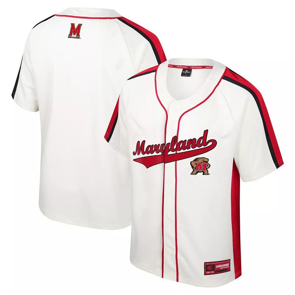 Men's Colosseum Cream Maryland Terrapins Ruth Button-Up Baseball Jersey, Size: 2XL, Beige Product Image