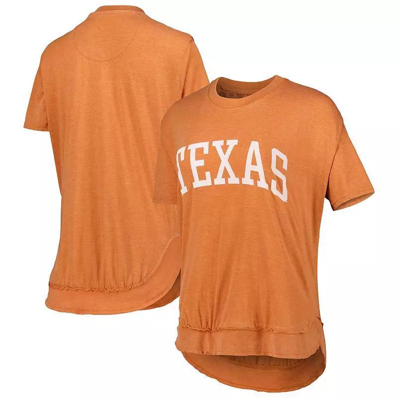 Womens Pressbox Texas Orange Texas Longhorns Arch Poncho T-Shirt Product Image