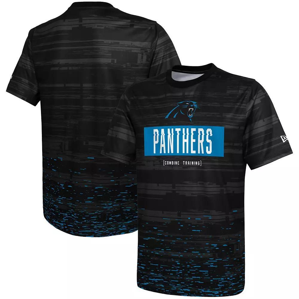 Men's New Era Black Carolina Panthers Combine Authentic Sweep T-Shirt,  Product Image