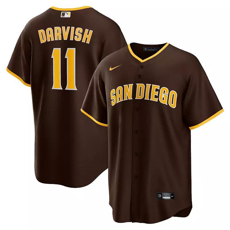 Men's Nike Yu Darvish Brown San Diego Padres Alternate Replica Player Jersey, Size: 2XL Product Image