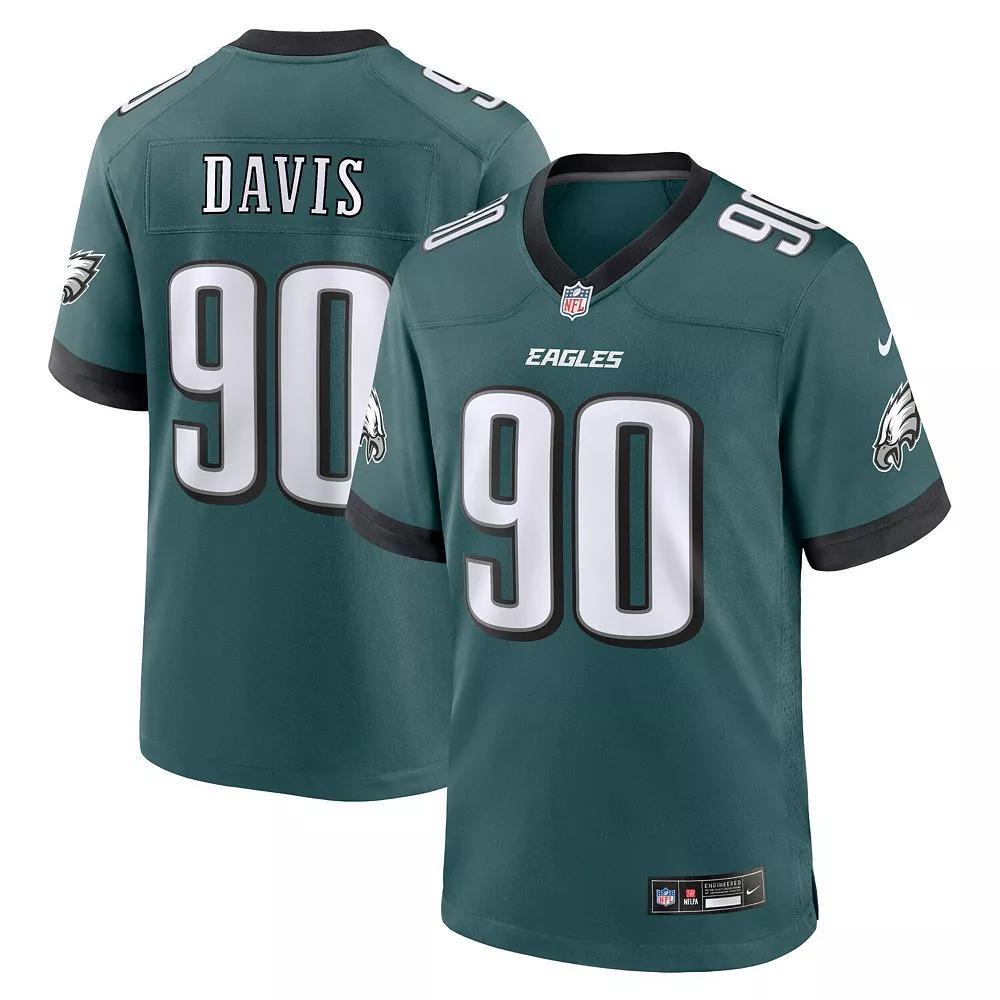 Men's Nike Jordan Davis Midnight Green Philadelphia Eagles Team Game Jersey,  Product Image