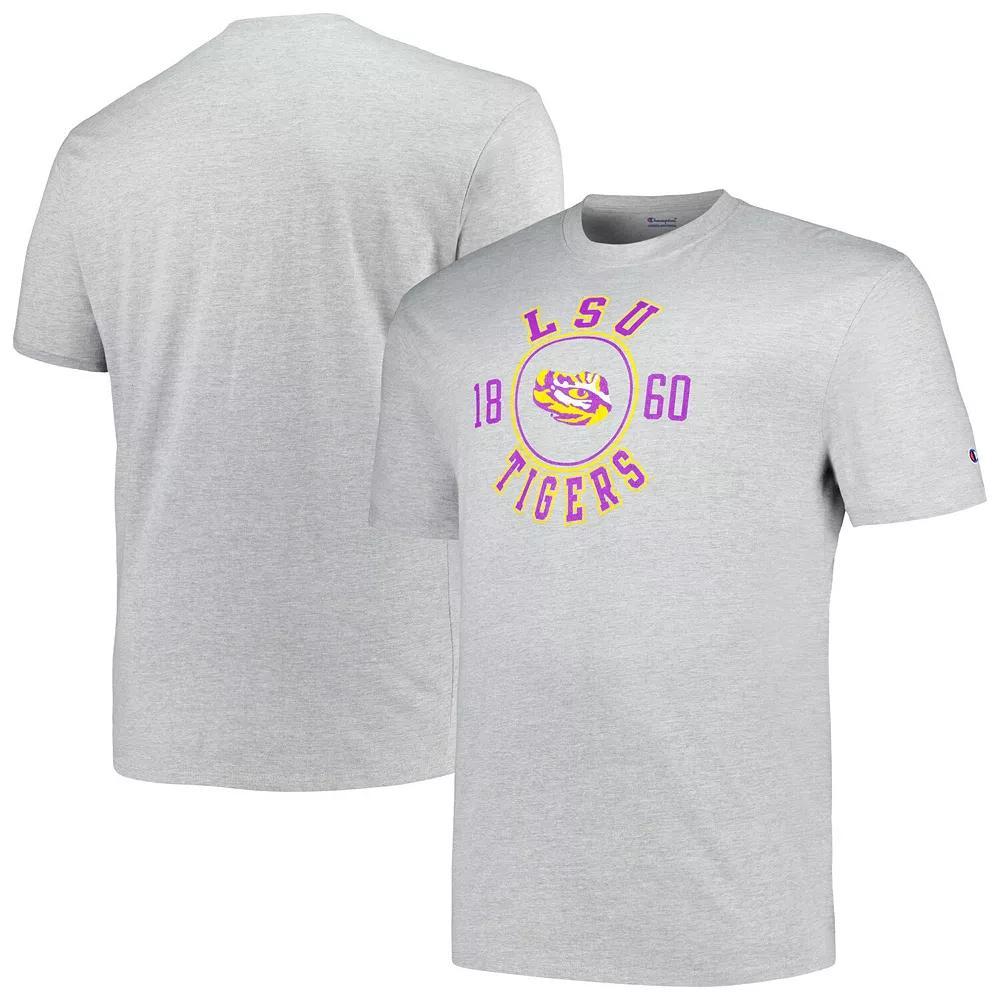 Men's Champion Heather Gray LSU Tigers Big & Tall Circle Logo T-Shirt, Size: 5XB, Grey Product Image