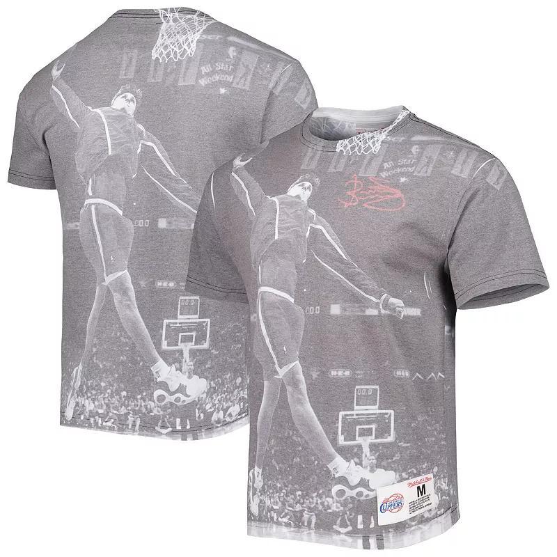 Men's Mitchell & Ness Brent Barry Heather Gray LA Clippers Above The Rim T-Shirt,  Product Image