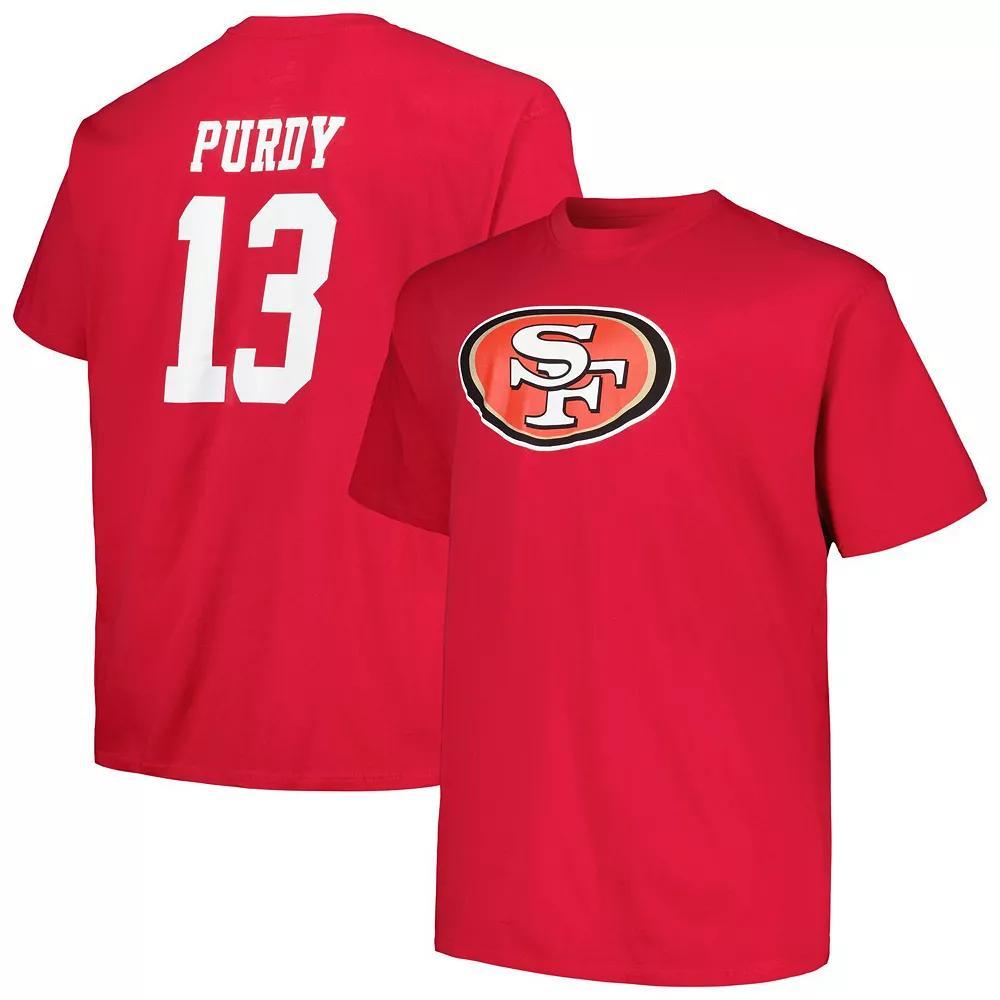 Men's Fanatics Branded Brock Purdy Scarlet San Francisco 49ers Big & Tall Player Name & Number T-Shirt,  Product Image