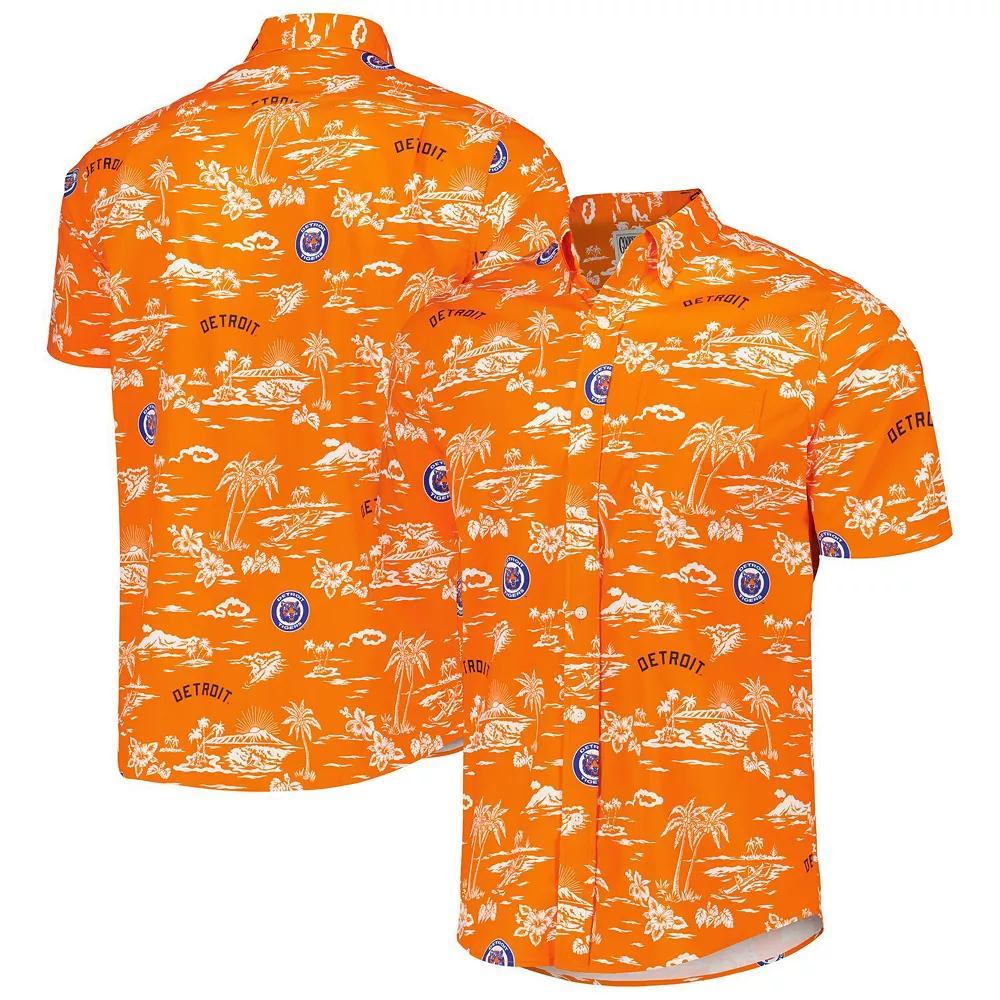 Men's Reyn Spooner Orange Detroit Tigers Kekai Button-Down Shirt,  Product Image