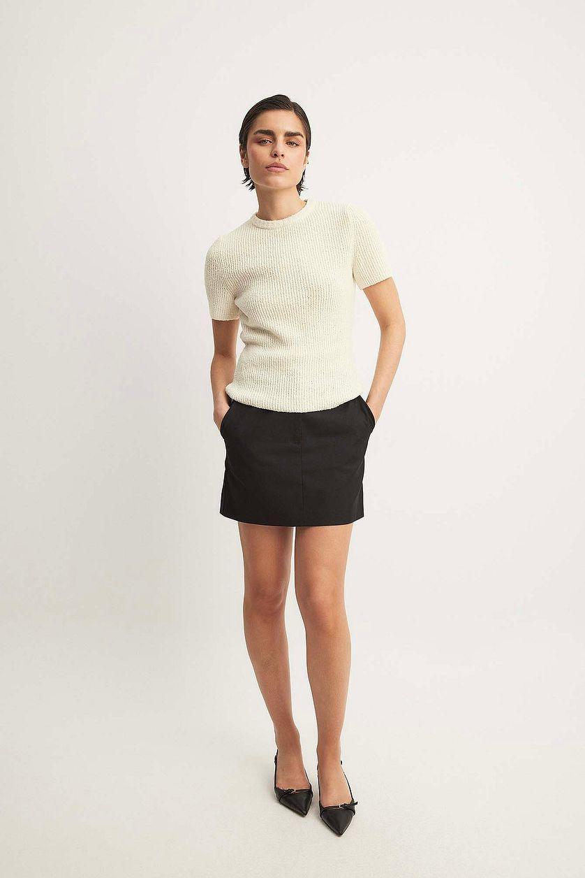 Short Sleeved Knitted Top Product Image