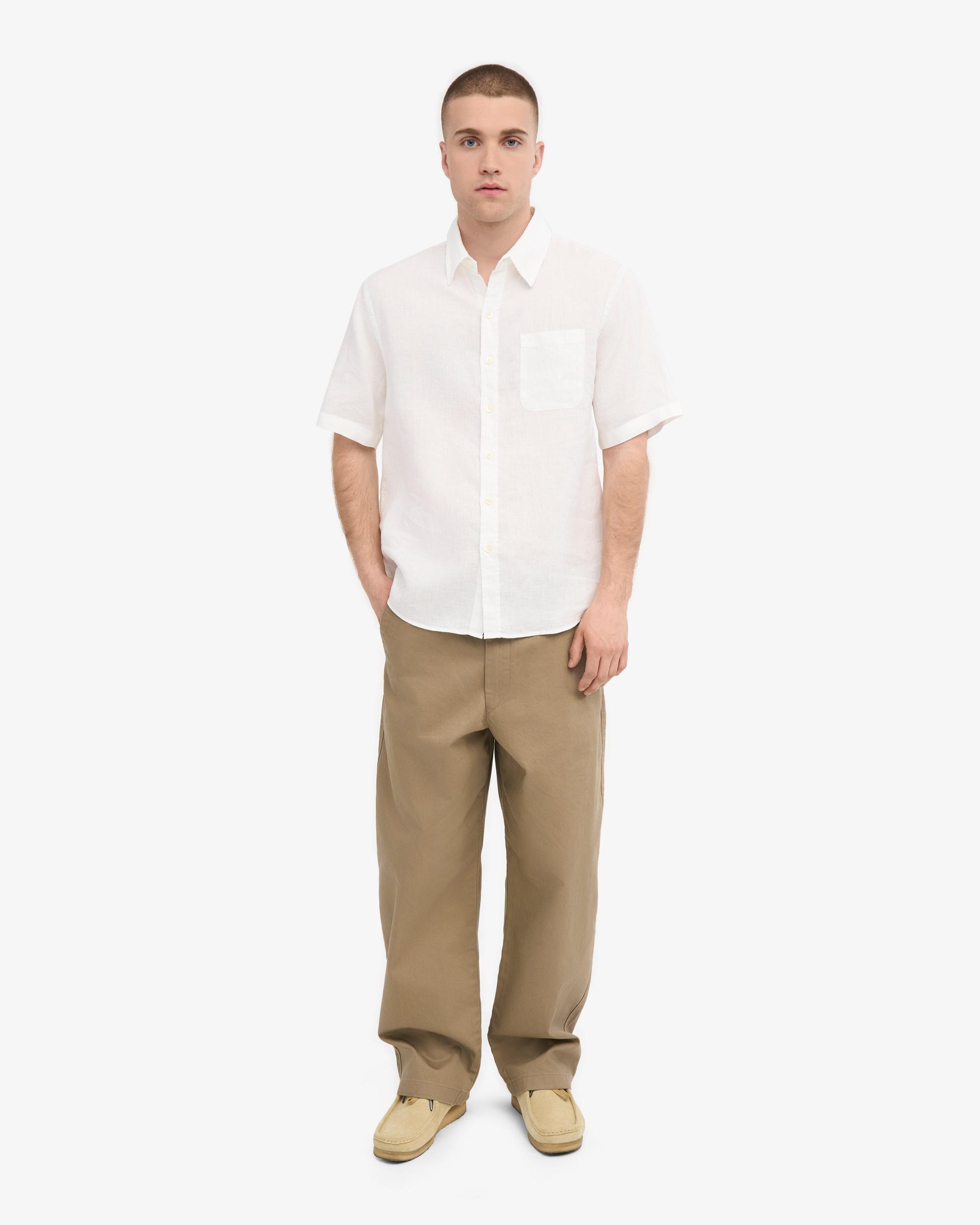 Linen SS Shirt - Optical White Product Image