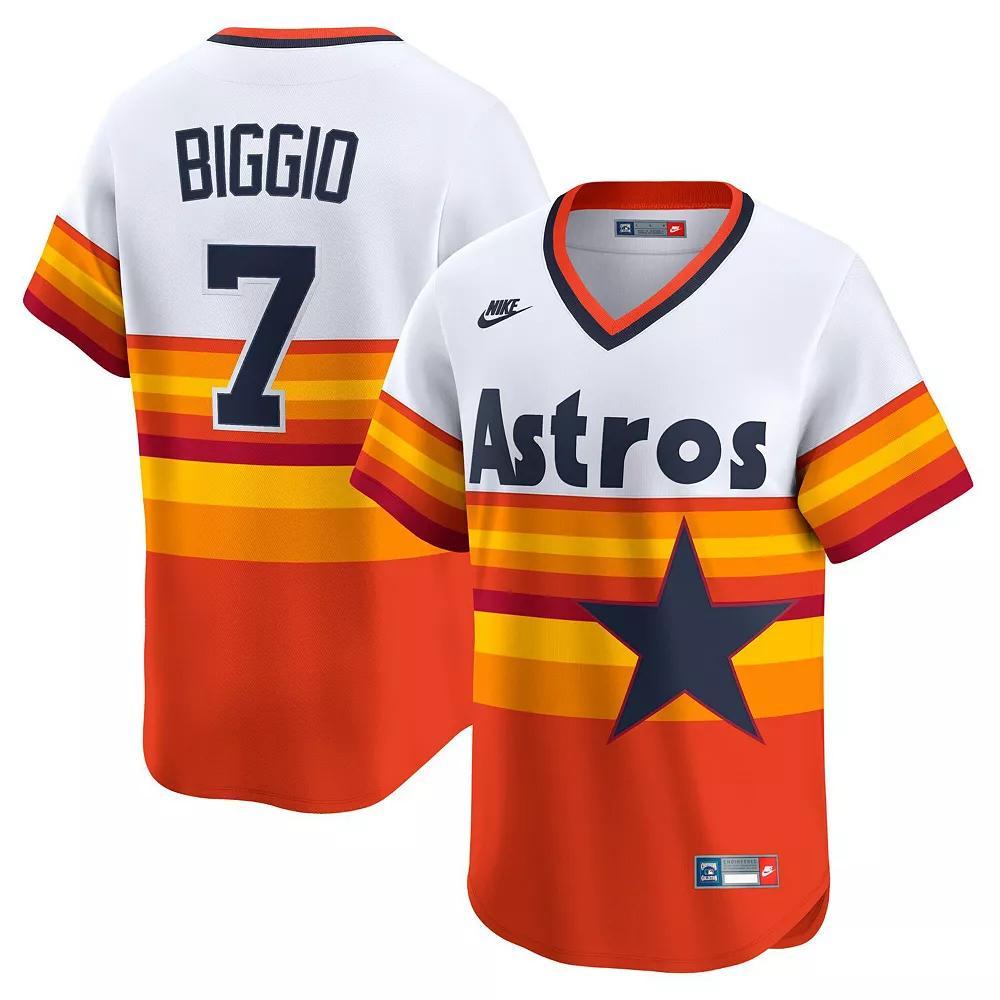 Men's Nike Craig Biggio White Houston Astros Throwback Cooperstown Collection Limited Player Jersey,  Product Image
