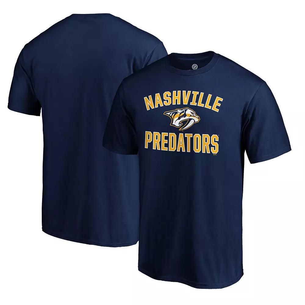 Men's Fanatics Branded Navy Nashville Predators Team Victory Arch T-Shirt, Size: Large, Pdt Blue Product Image
