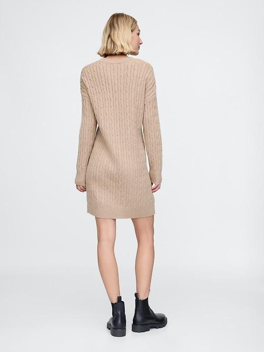 CashSoft Cable-Knit Mini Sweater Dress Product Image