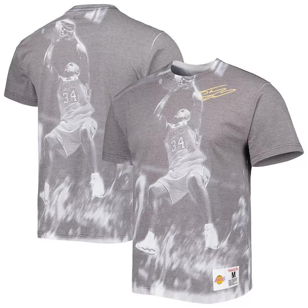 Men's Mitchell & Ness Shaquille O'Neal Gray Los Angeles Lakers Above The Rim Sublimated T-Shirt,  Product Image