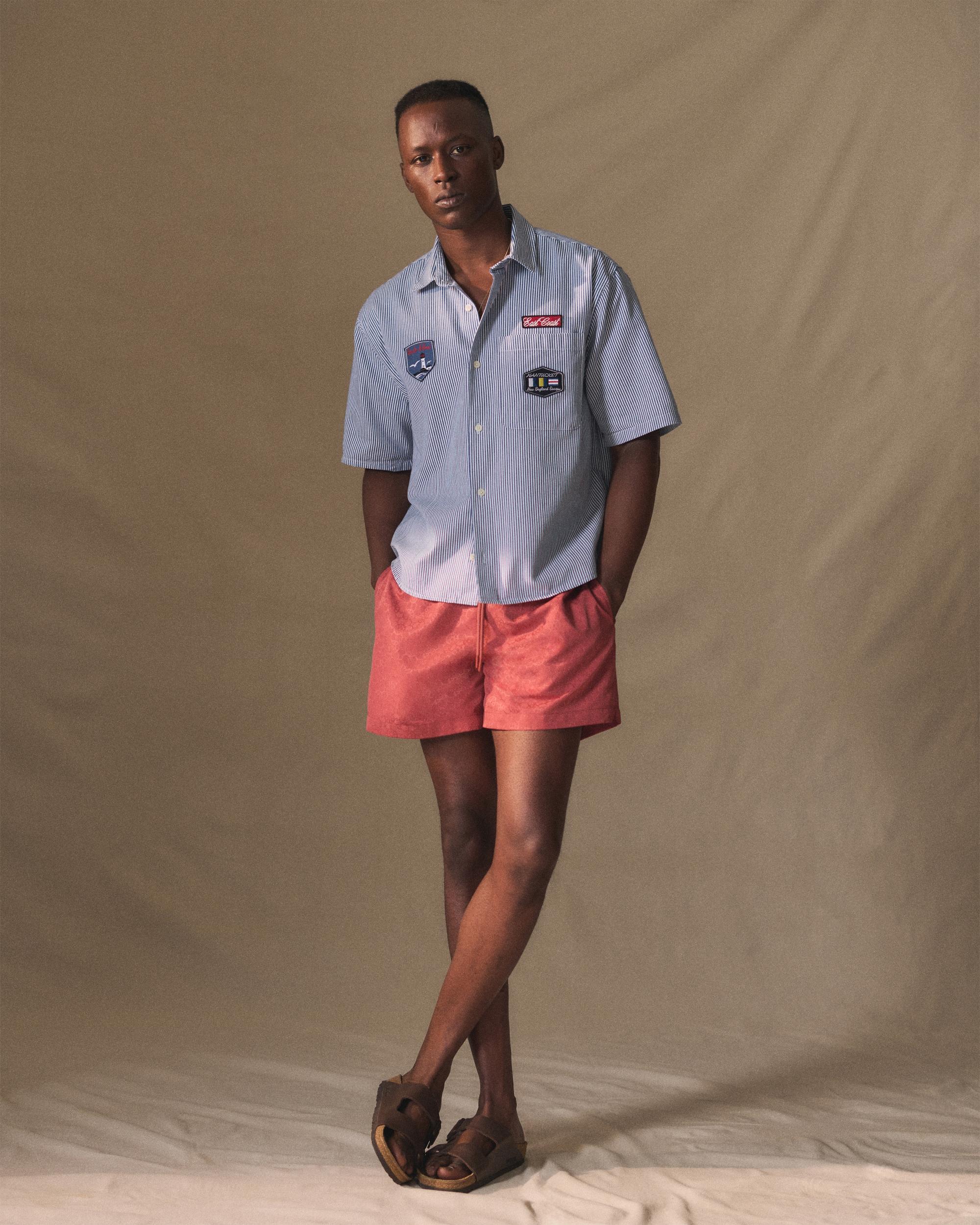 Pull-On Micro-Seersucker Swim Trunk Product Image